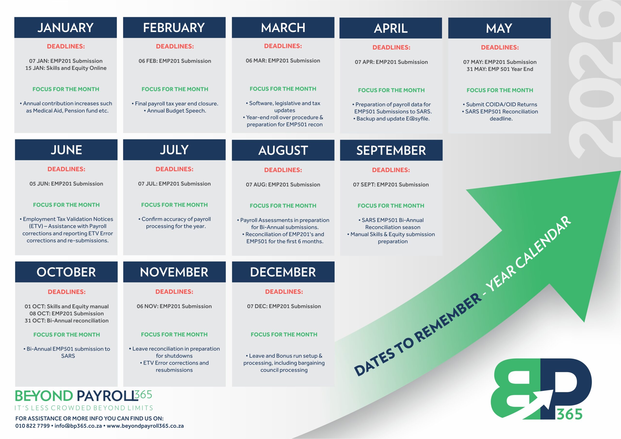 BP365 – Dates to Remember 2026